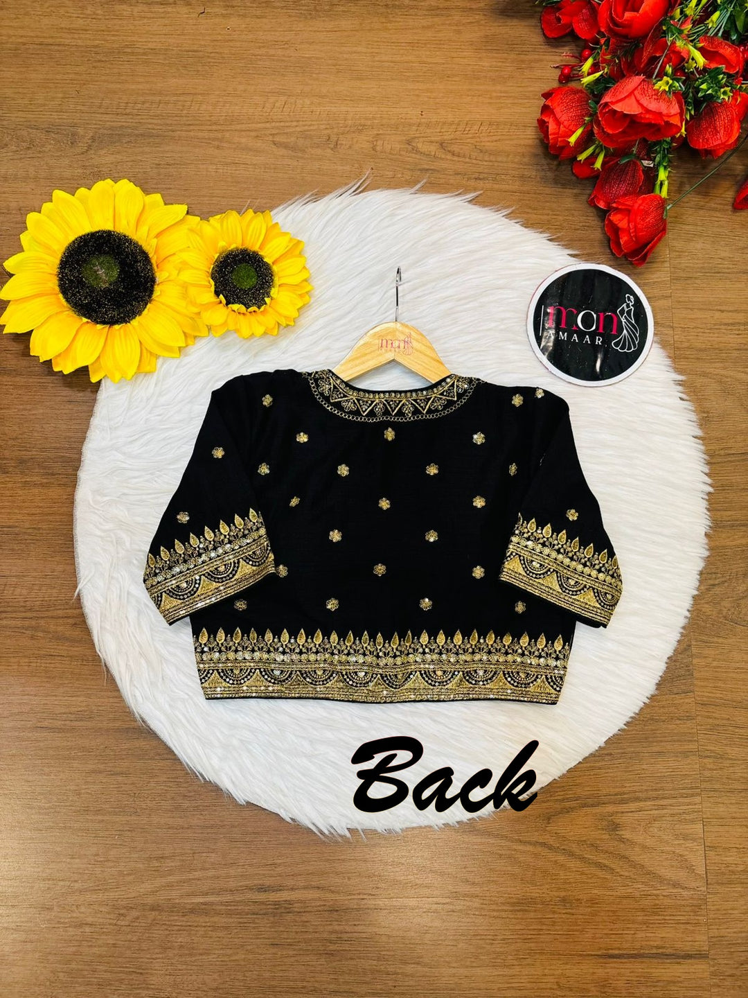 Mukti Vichitra Black Silk Blouse