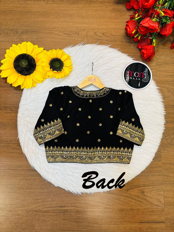 Mukti Vichitra Black Silk Blouse