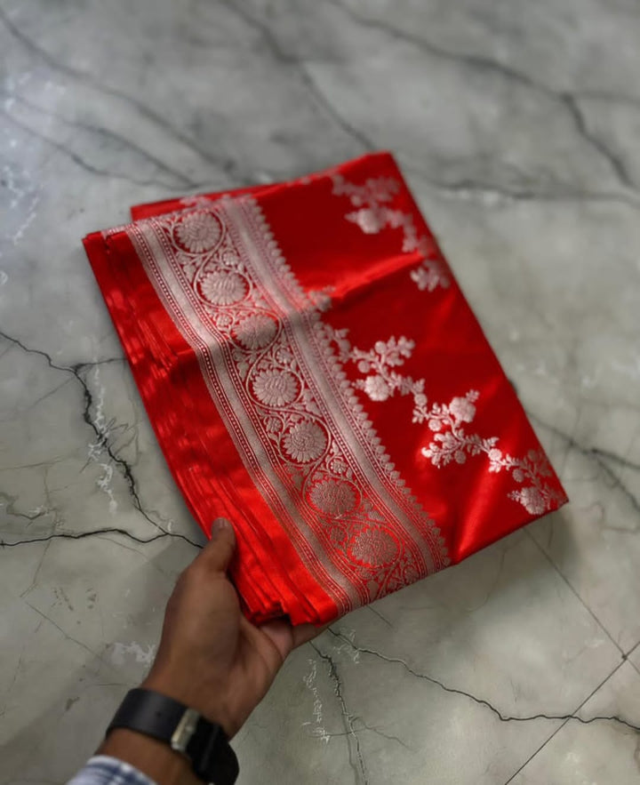 Jewel of Ashtami Banarasi Mushru Katan Silk Saree