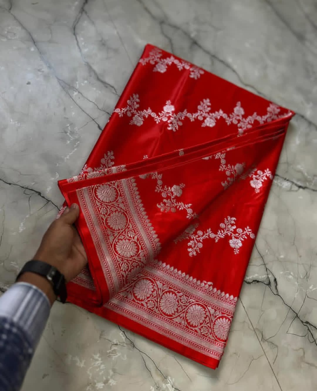 Jewel of Ashtami Banarasi Mushru Katan Silk Saree