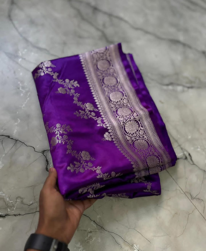Jewel of Ashtami Banarasi Mushru Katan Silk Saree