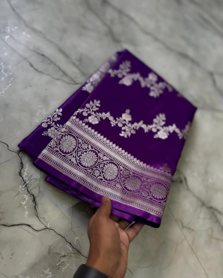 Jewel of Ashtami Banarasi Mushru Katan Silk Saree