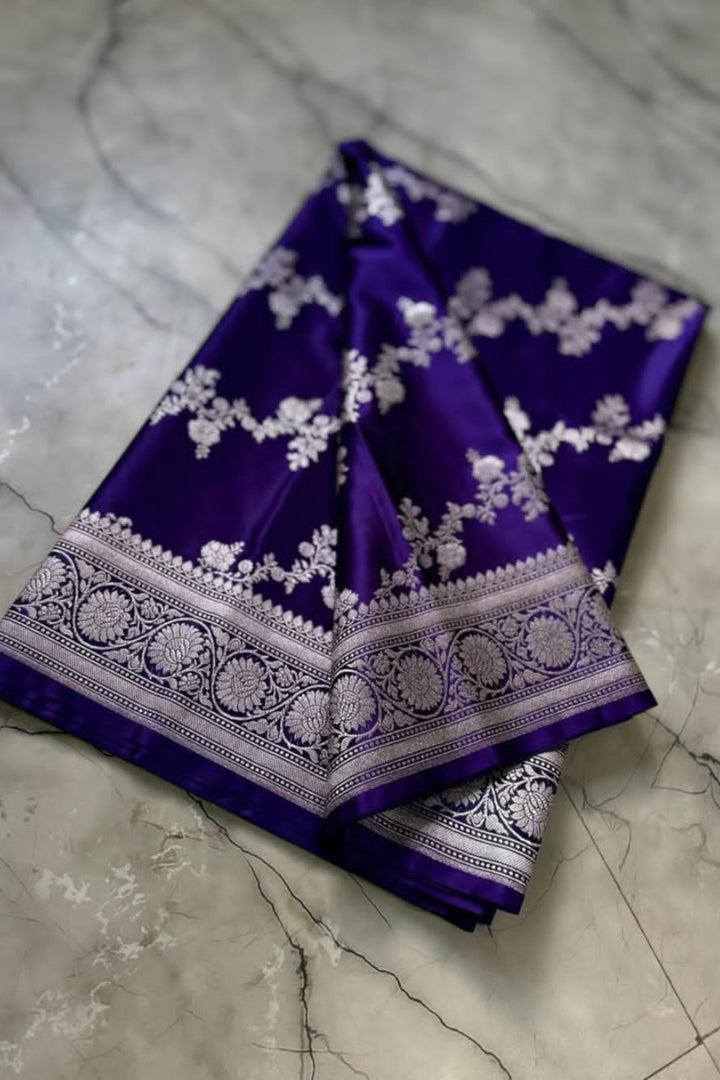Jewel of Ashtami Banarasi Mushru Katan Silk Saree