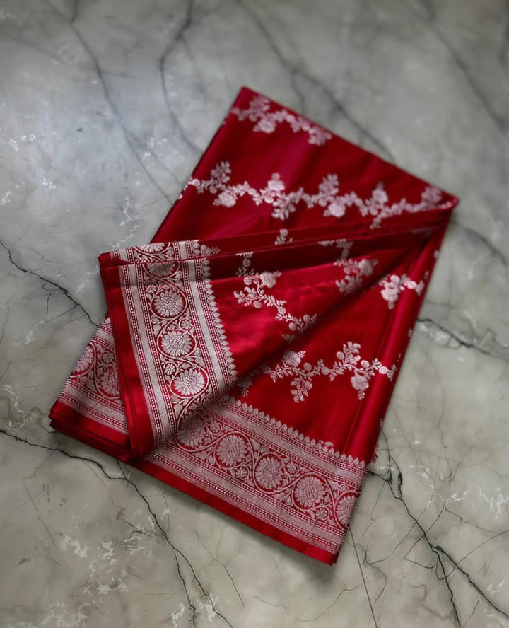 Jewel of Ashtami Banarasi Mushru Katan Silk Saree