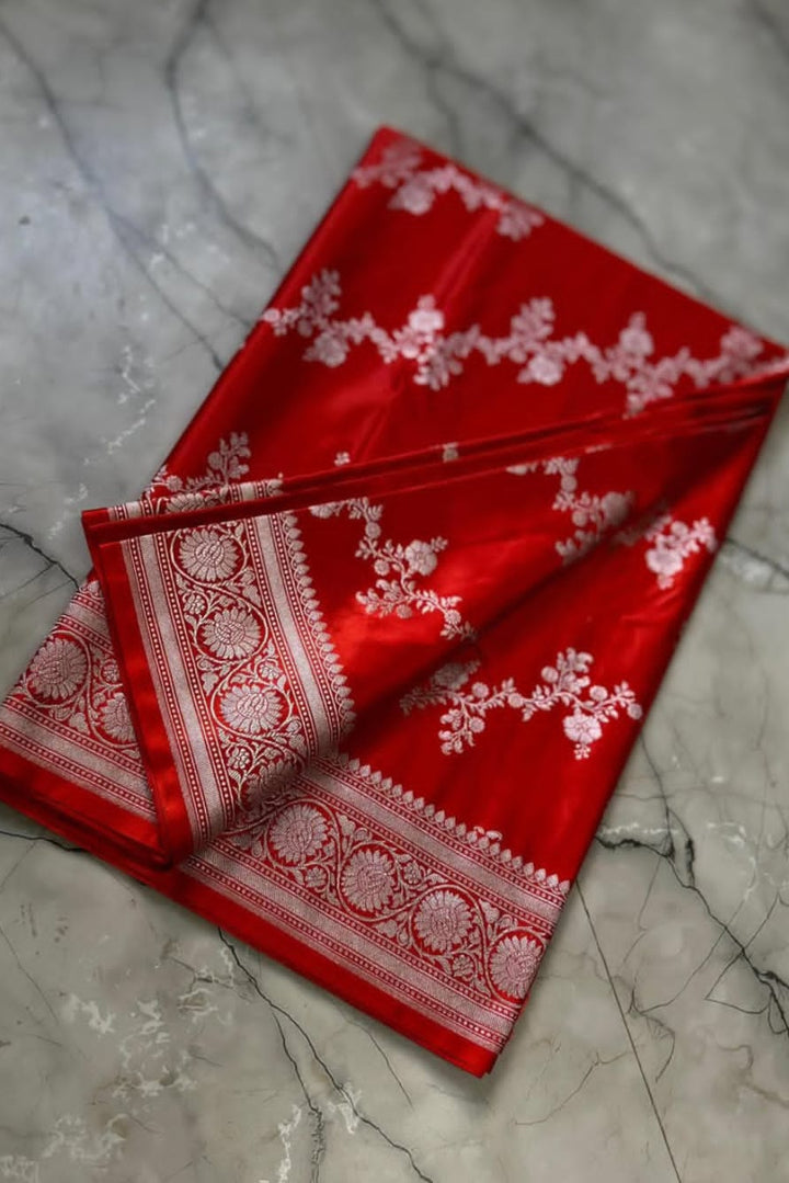 Jewel of Ashtami Banarasi Mushru Katan Silk Saree