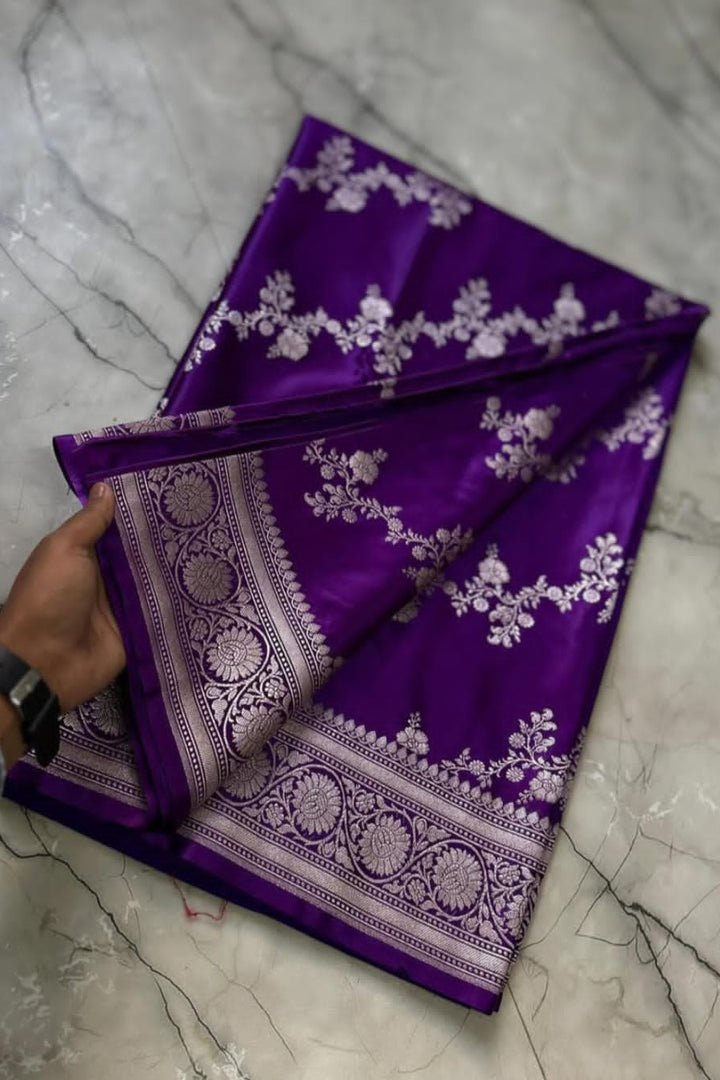 Jewel of Ashtami Banarasi Mushru Katan Silk Saree