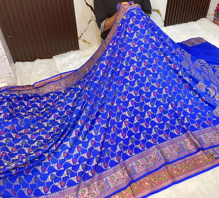 Flowers Of Devotion Banarasi Katan Silk Saree