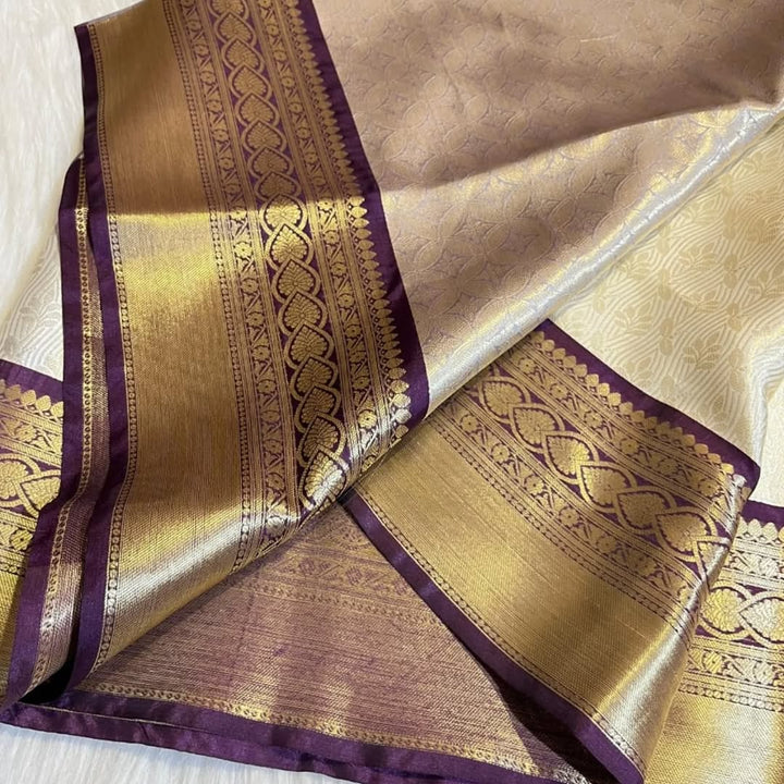 Compassionate Flower Banarasi Kanchipuram Tissue Silk Saree