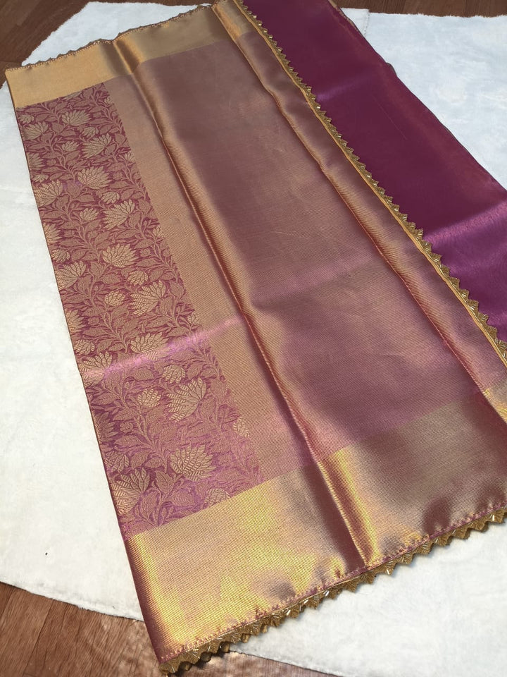 Blossom of Night Banarasi Tissue Silk Saree