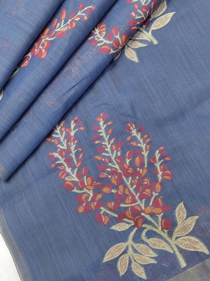 Offering Of Flowers Muga Silk Saree