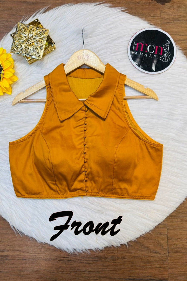 Swarna Kanya Yellow Cotton Blouse