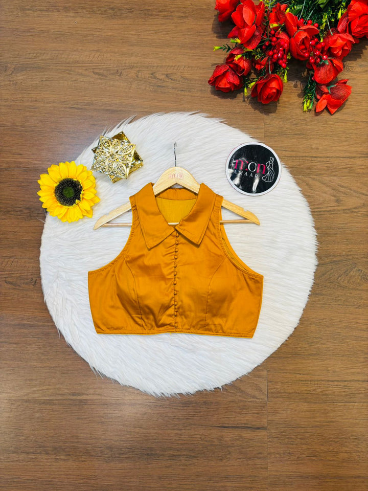 Swarna Kanya Yellow Cotton Blouse