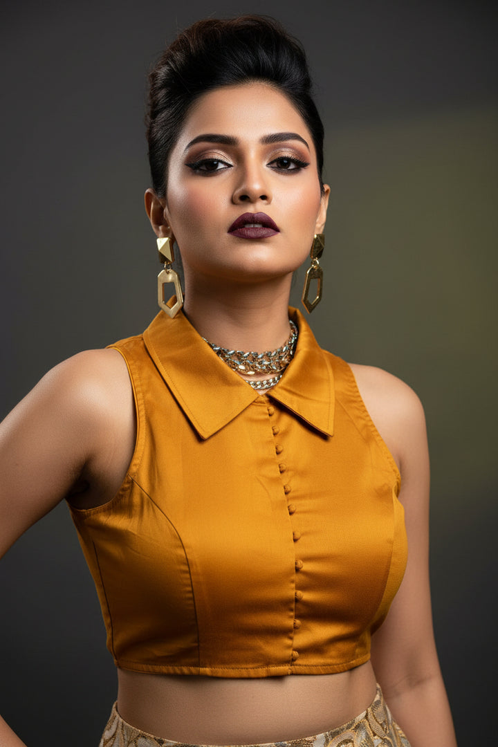 Swarna Kanya Yellow Cotton Blouse