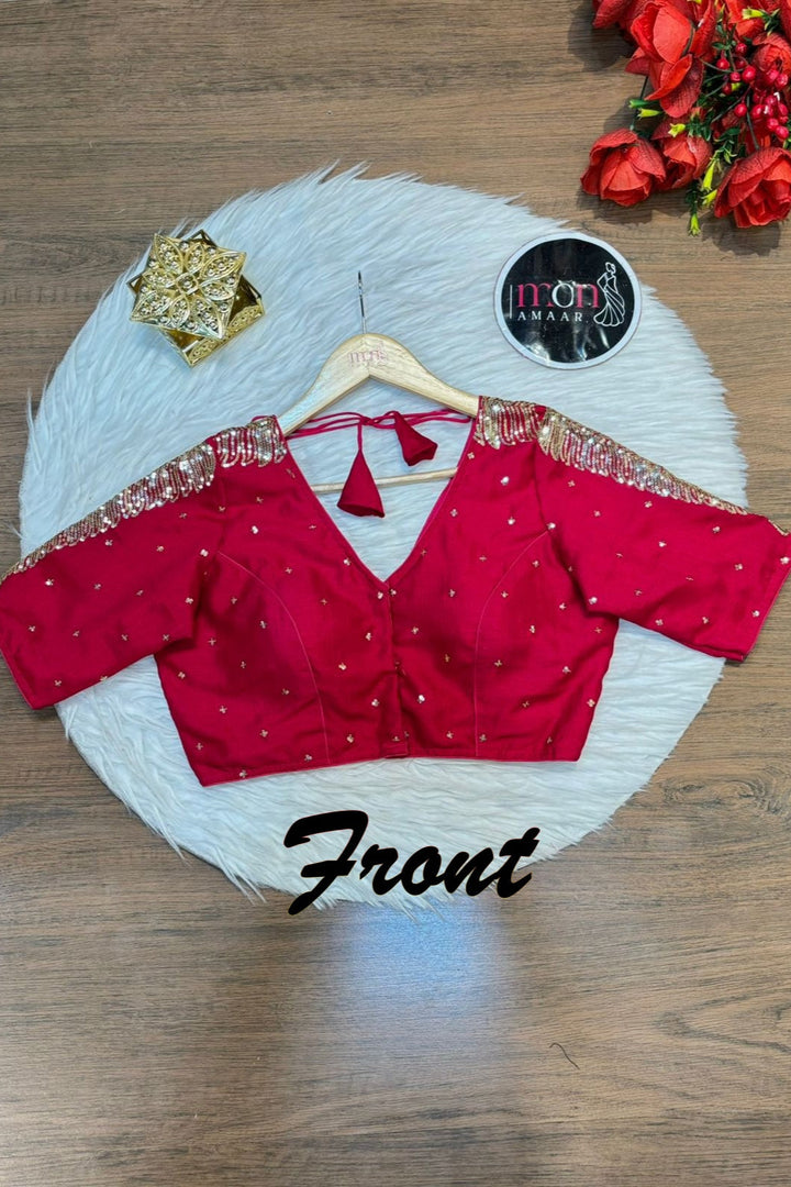 Pink Royale Vichitra Silk Blouse