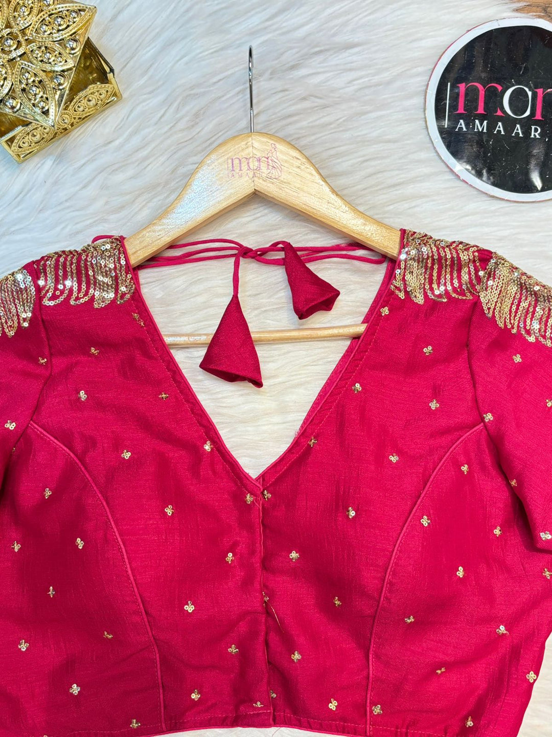 Pink Royale Vichitra Silk Blouse