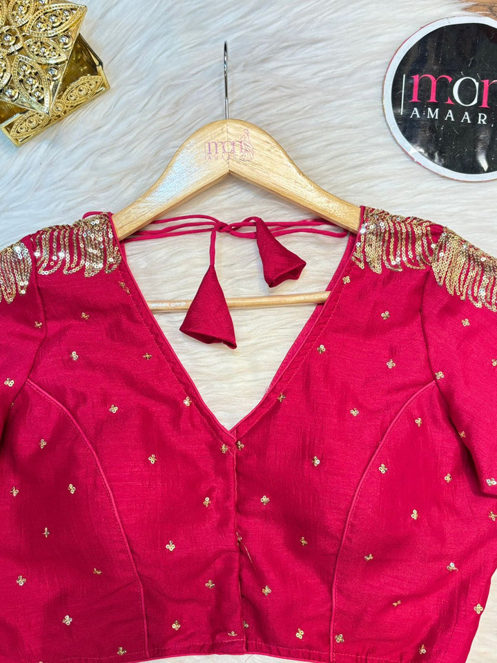 Pink Royale Vichitra Silk Blouse