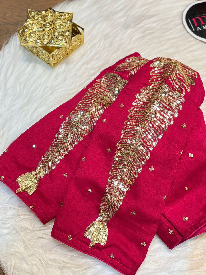 Pink Royale Vichitra Silk Blouse