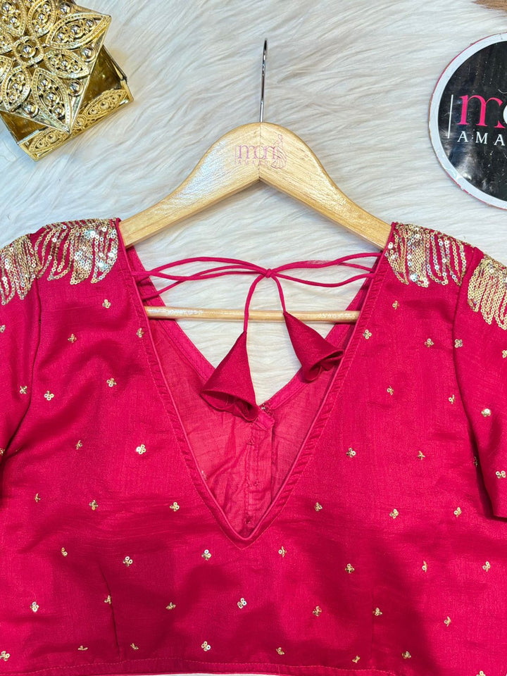 Pink Royale Vichitra Silk Blouse