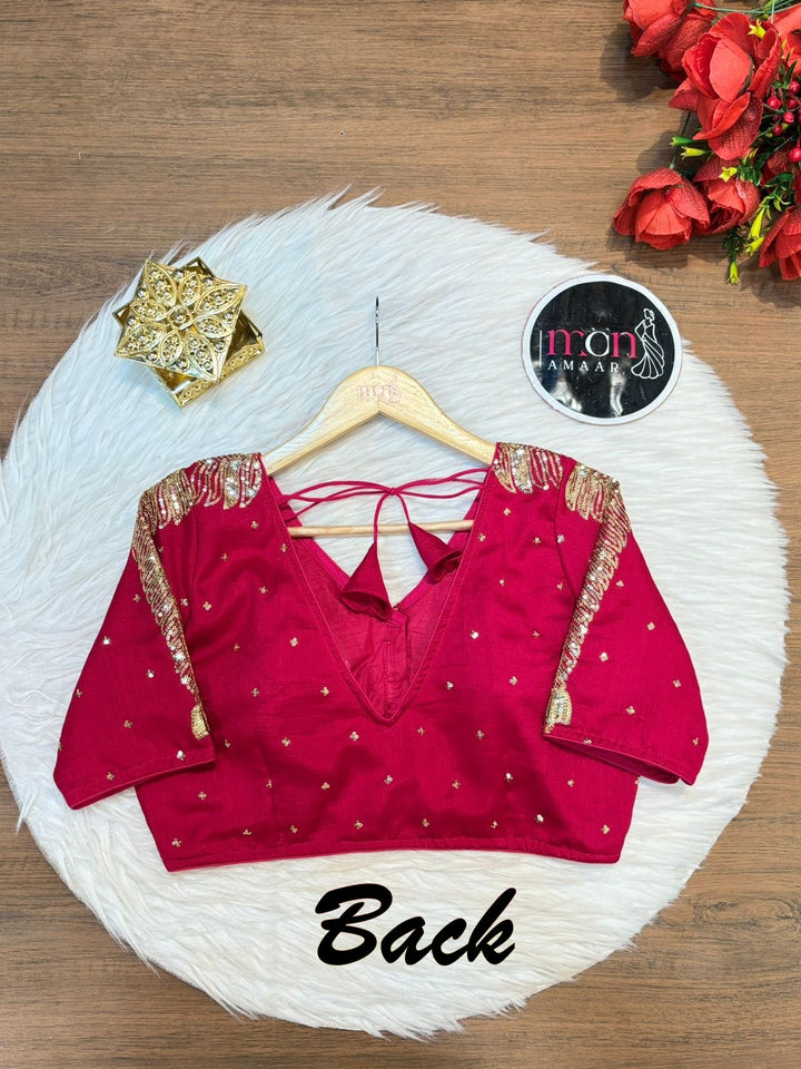 Pink Royale Vichitra Silk Blouse