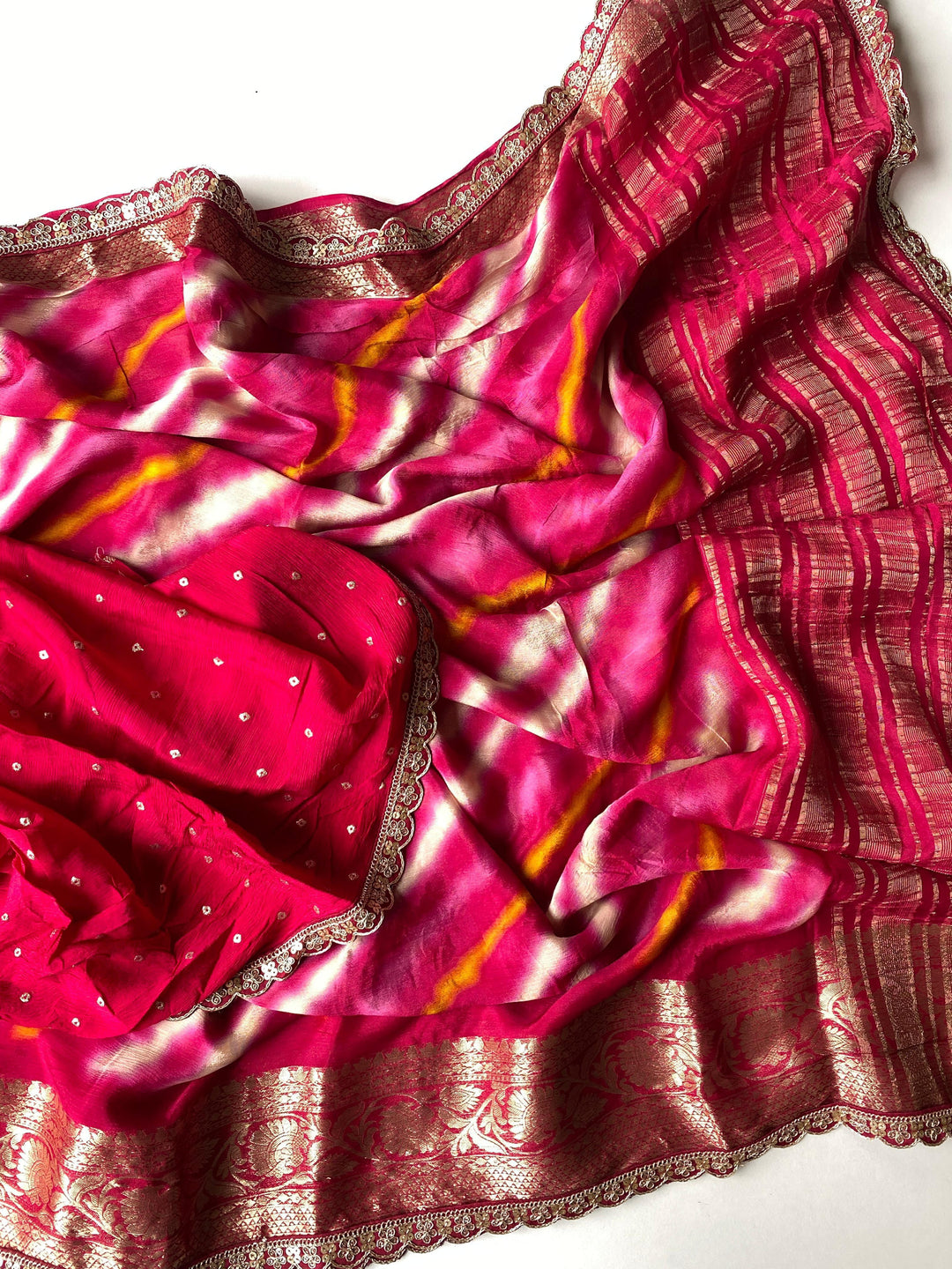 Crowned Elegance Chinnon Chiffon Saree