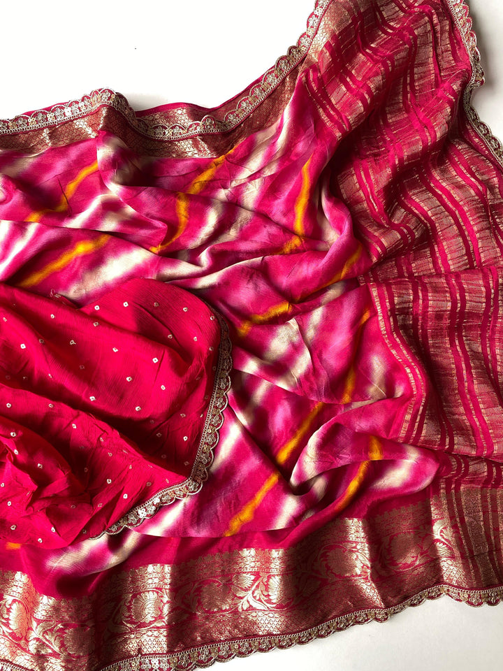 Crowned Elegance Chinnon Chiffon Saree
