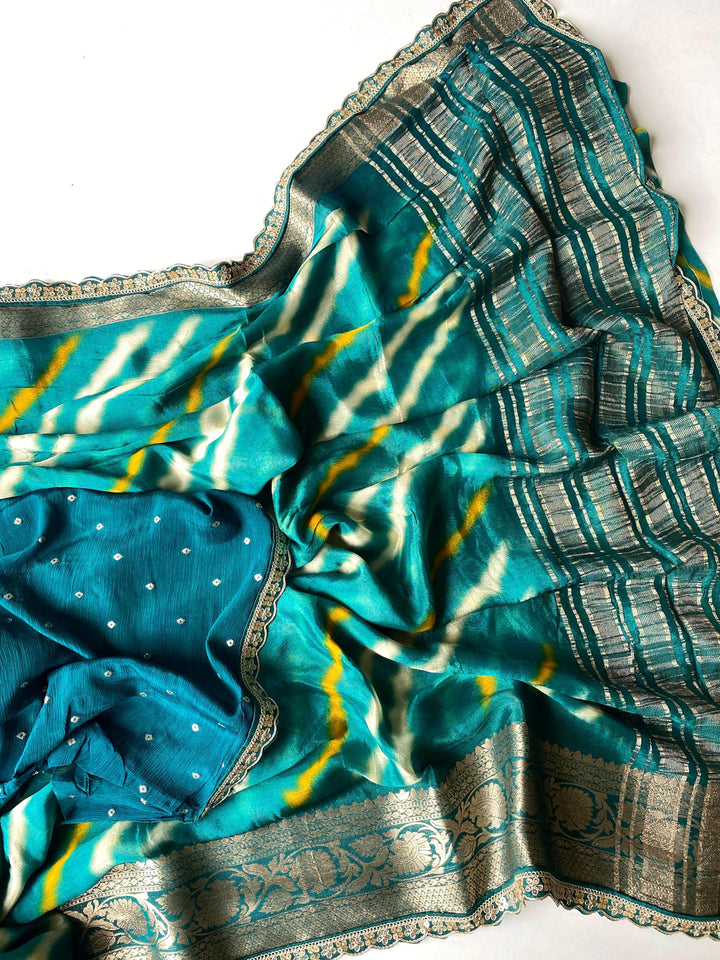 Crowned Elegance Chinnon Chiffon Saree