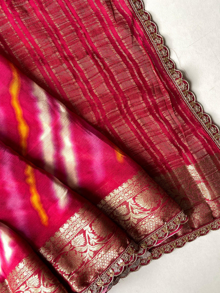 Crowned Elegance Chinnon Chiffon Saree