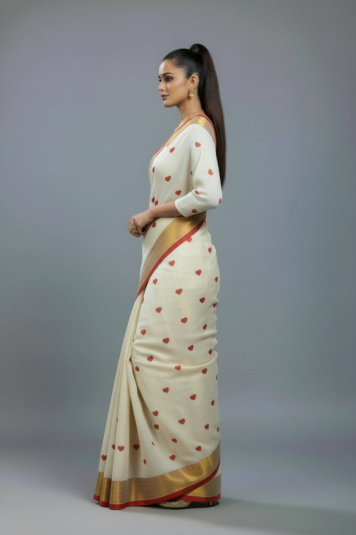 Love Embroidery Mul Cotton Saree