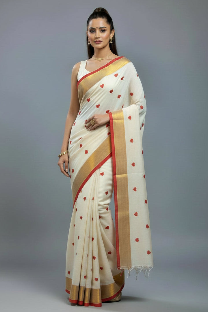 Love Embroidery Mul Cotton Saree