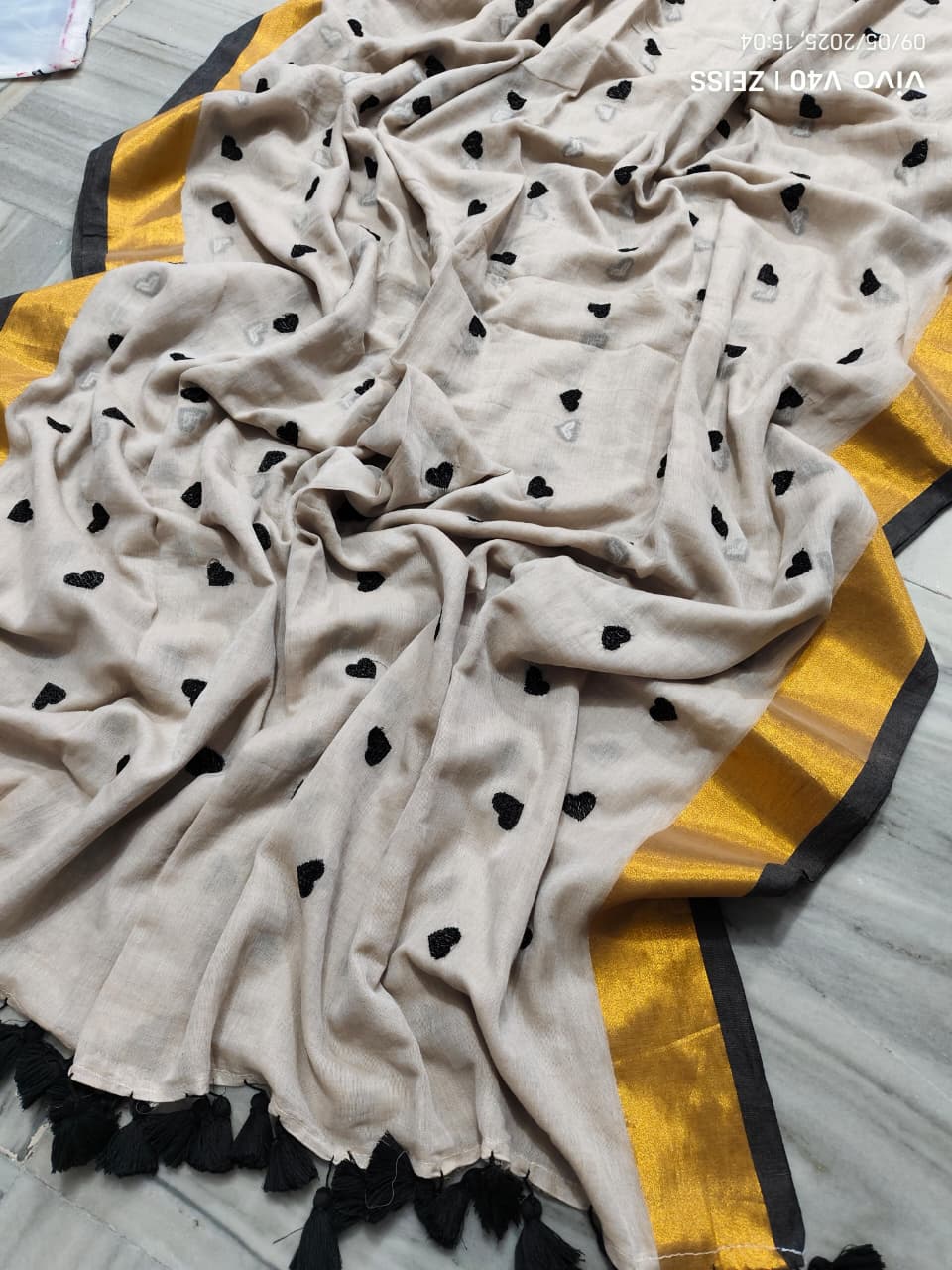 Love Embroidery Mul Cotton Saree