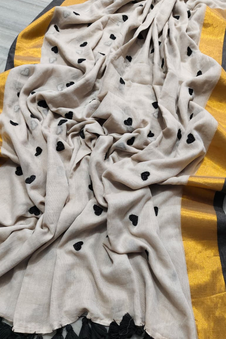 Love Embroidery Mul Cotton Saree