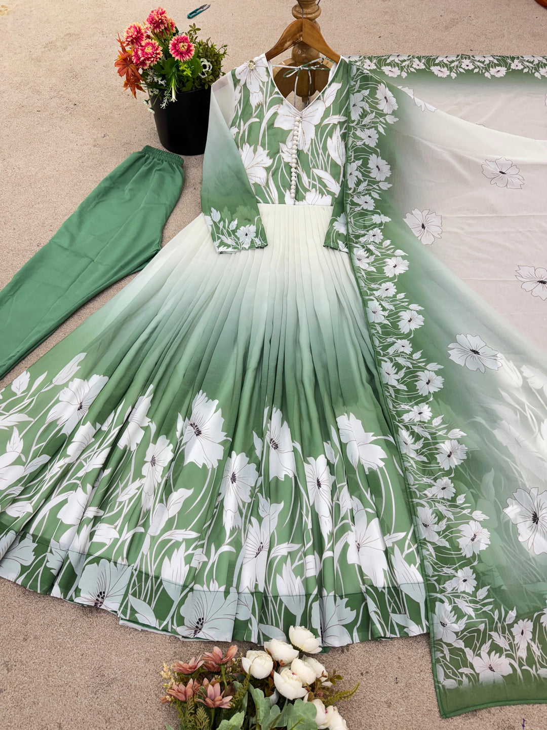 Toffee Touch Georgette Gown Set
