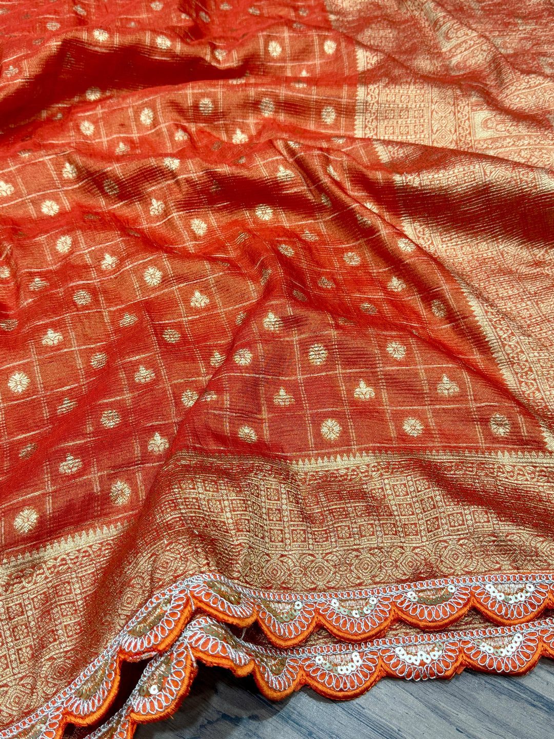 Candy Floss Dream Banarasi Tissue Crush Silk