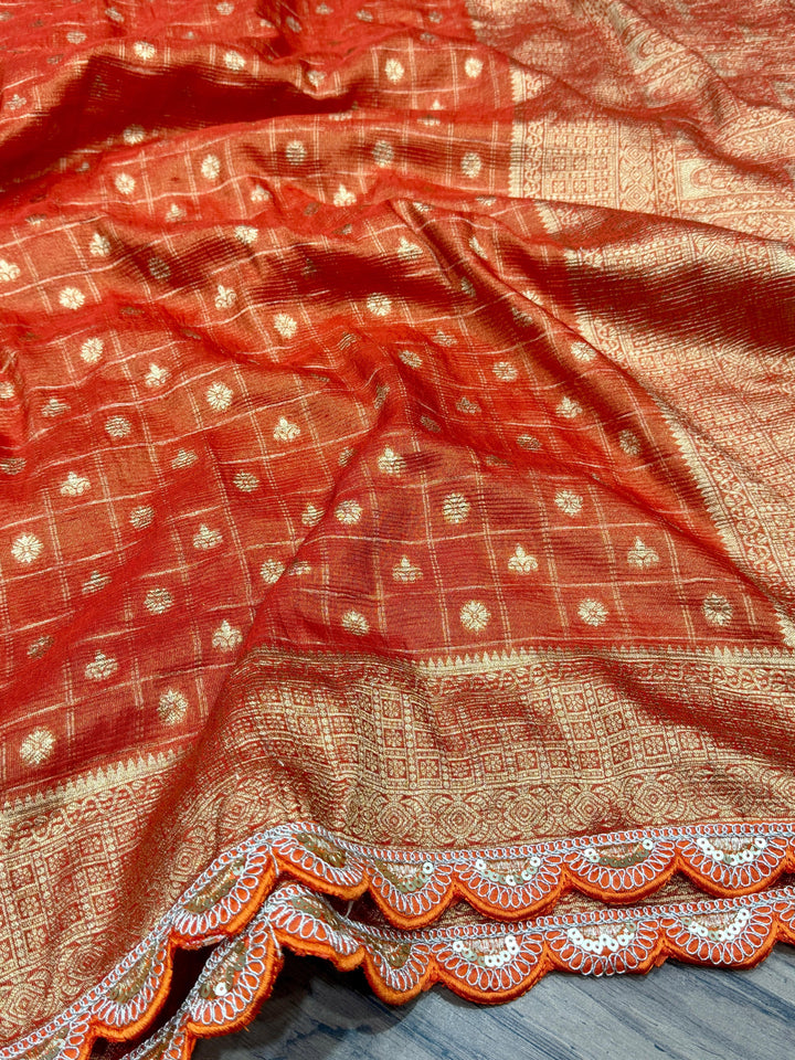 Candy Floss Dream Banarasi Tissue Crush Silk
