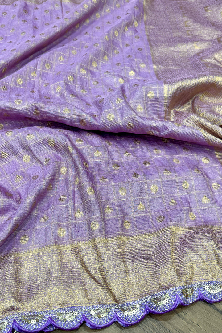 Candy Floss Dream Banarasi Tissue Crush Silk