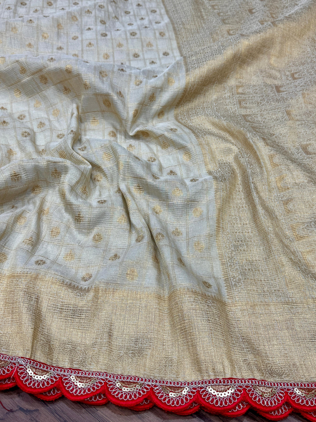 Candy Floss Dream Banarasi Tissue Crush Silk