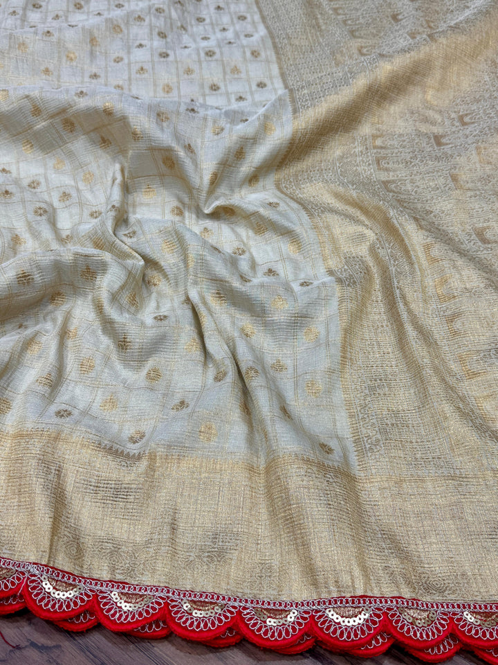 Candy Floss Dream Banarasi Tissue Crush Silk