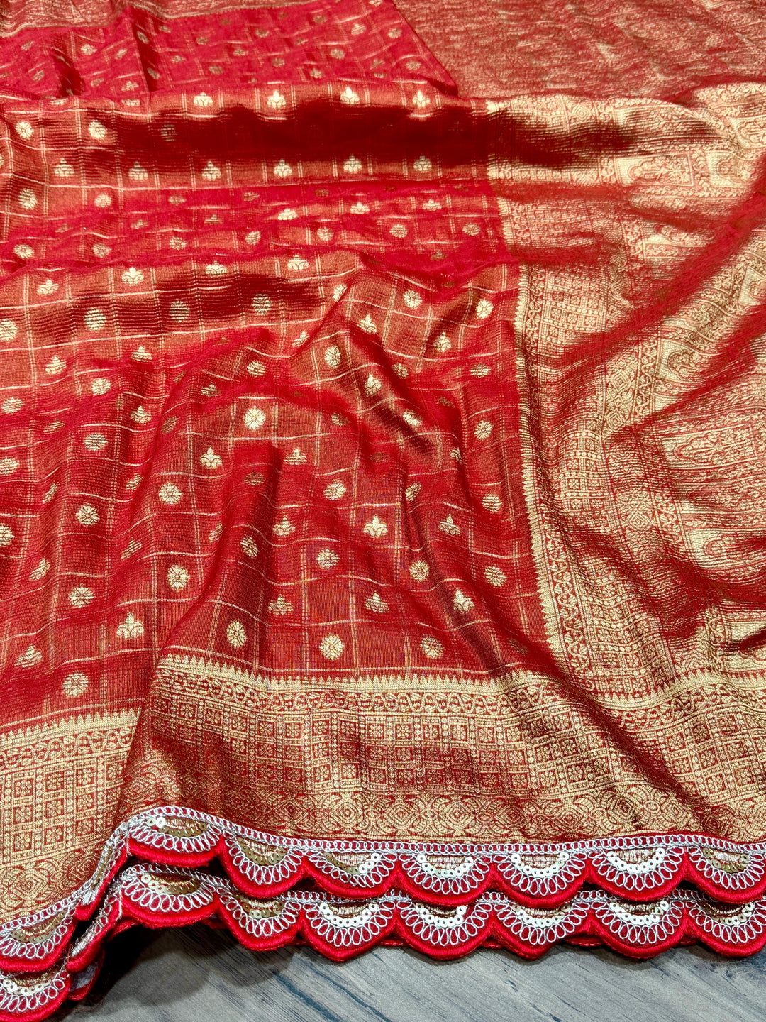 Candy Floss Dream Banarasi Tissue Crush Silk