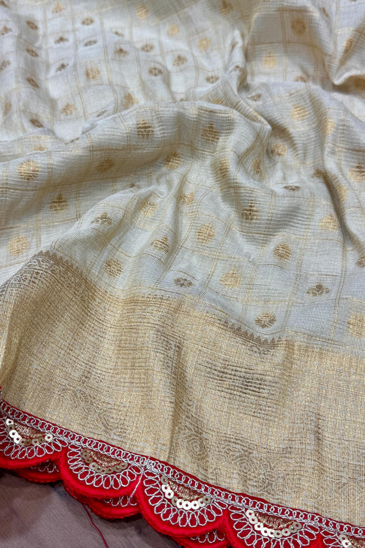 Candy Floss Dream Banarasi Tissue Crush Silk