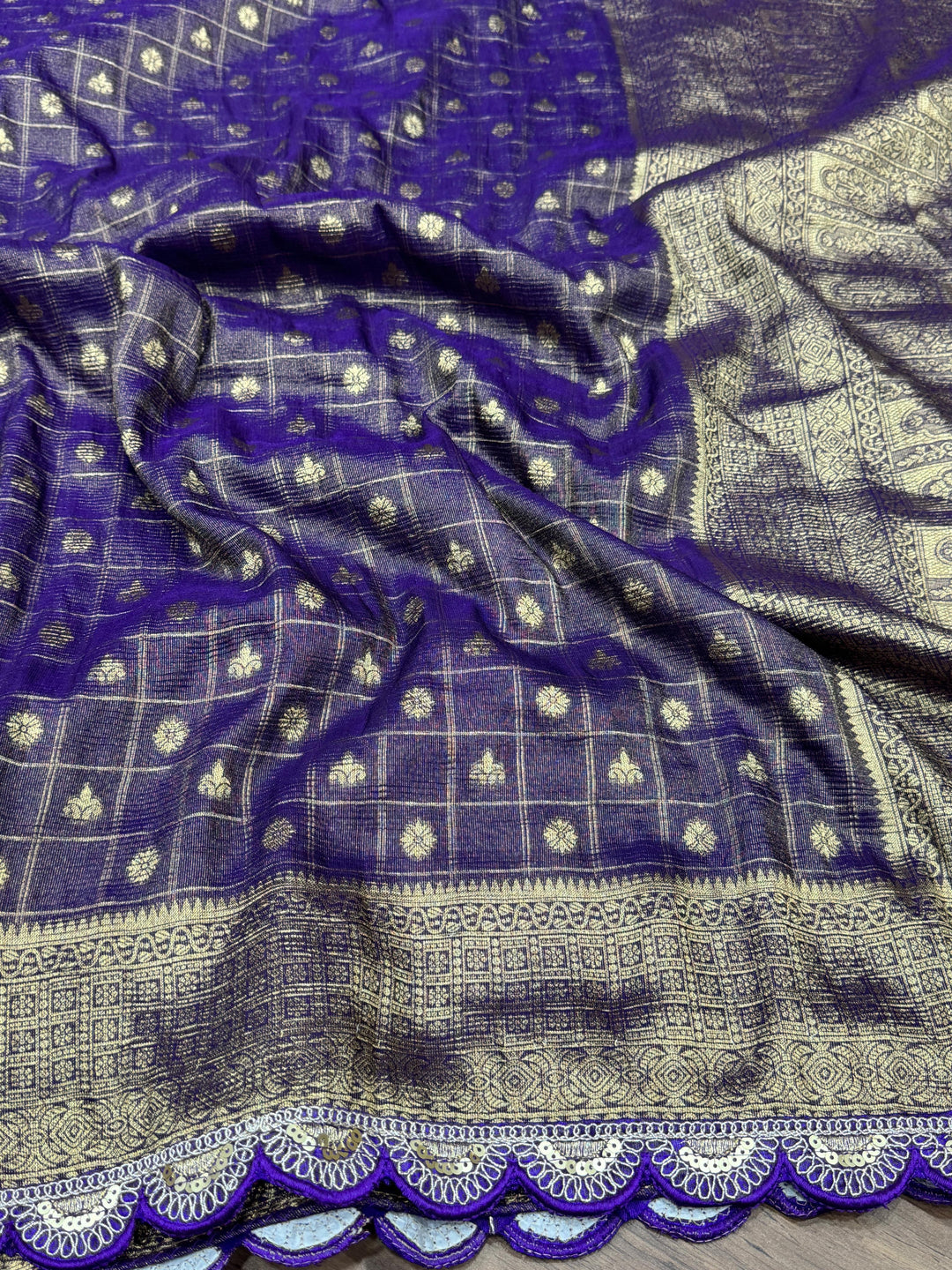 Candy Floss Dream Banarasi Tissue Crush Silk