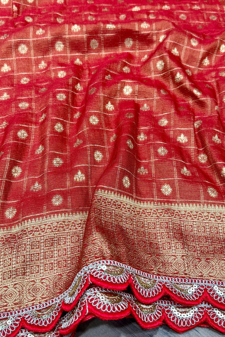 Candy Floss Dream Banarasi Tissue Crush Silk