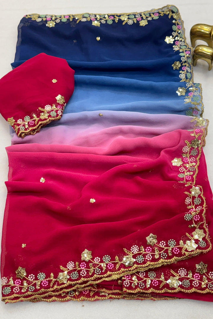 Caramel Glow Chiffon Georgette Saree