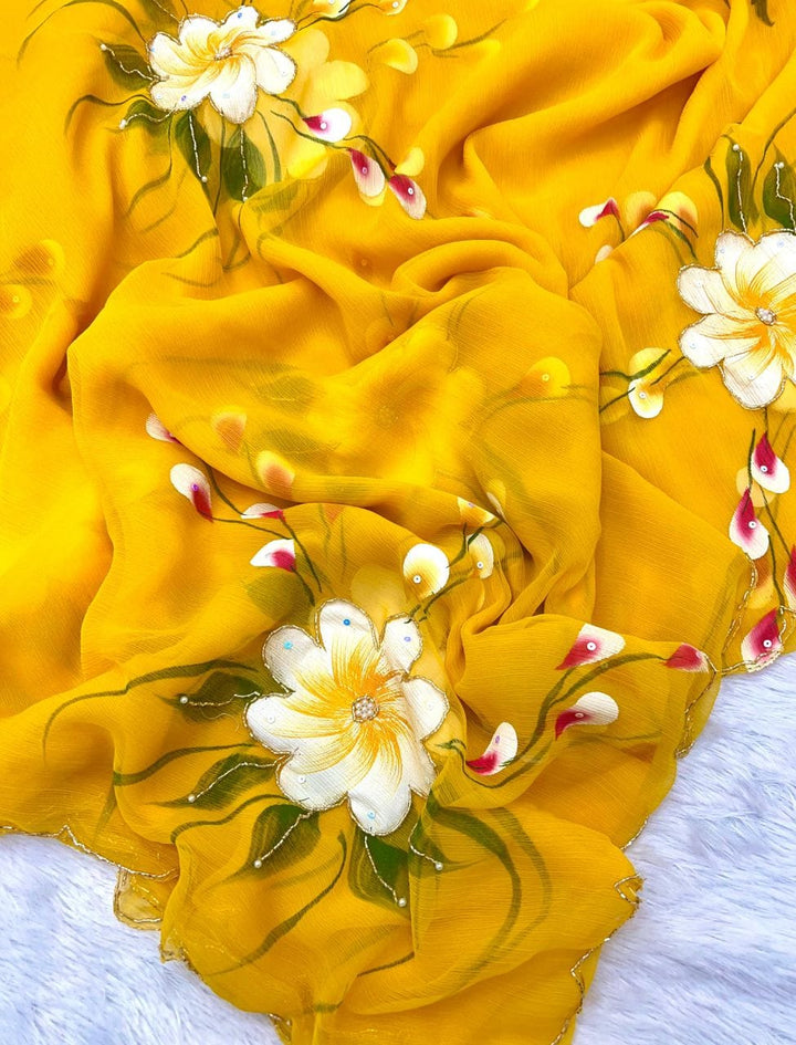 Style Beyond Seasons Fancy Chiffon Saree