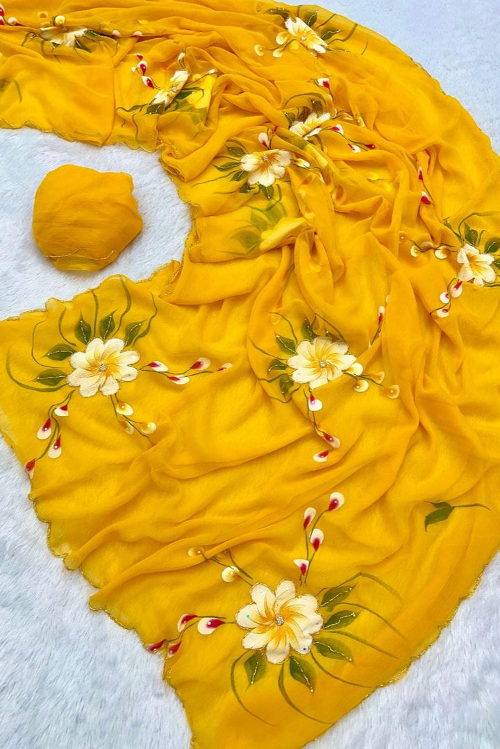 Style Beyond Seasons Fancy Chiffon Saree