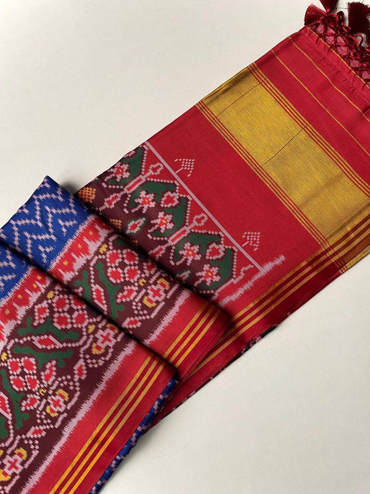Seraphic Shine Bandhej Patola Silk Saree