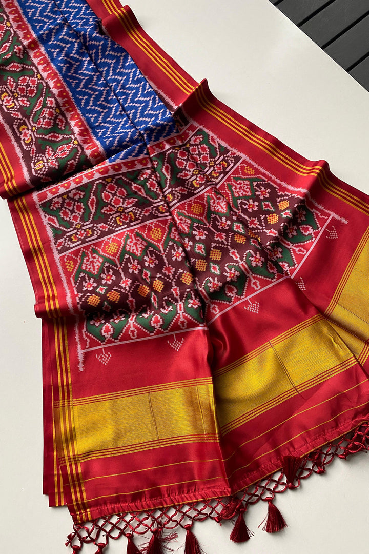 Seraphic Shine Bandhej Patola Silk Saree