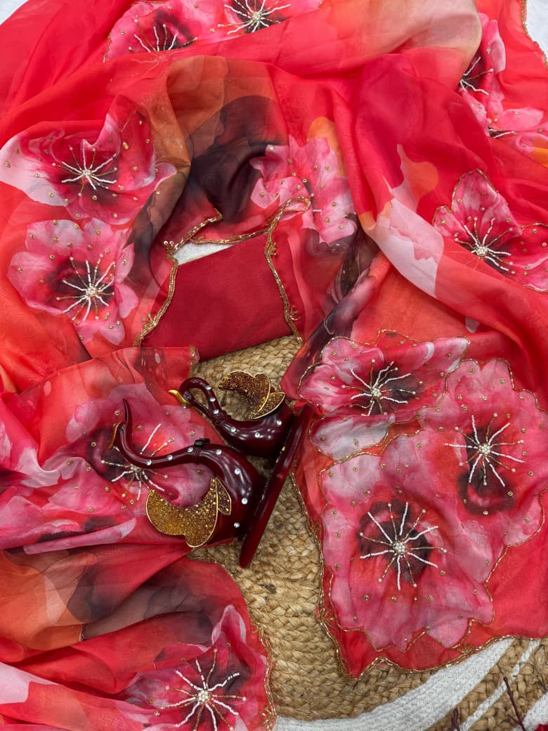 Breeze-Kissed Glow Tabby Silk Saree