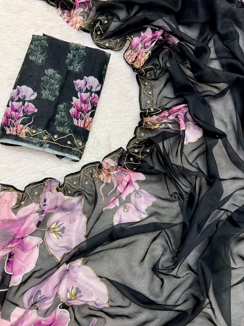 Tales in the Wind Tabby Silk Saree
