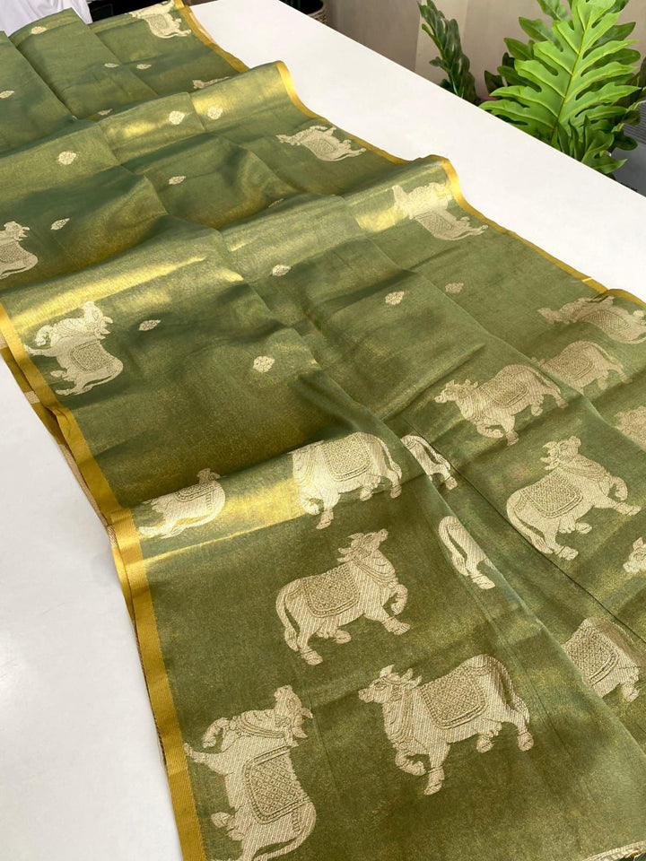 Divine Kamdhenu Tissue Silk Saree
