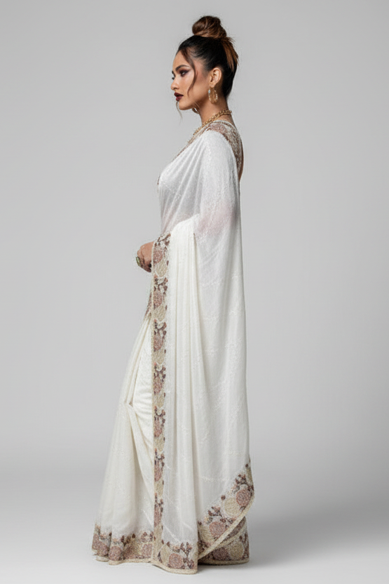 Lustrous Whispers Crush Silk Saree